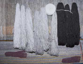 Silver and black Lincoln yarns